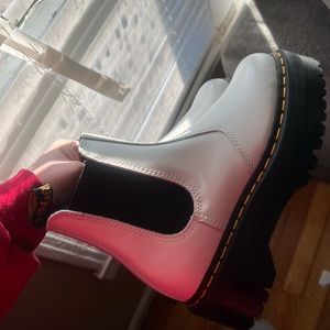 All white docs. Worn for one hour in the car only.